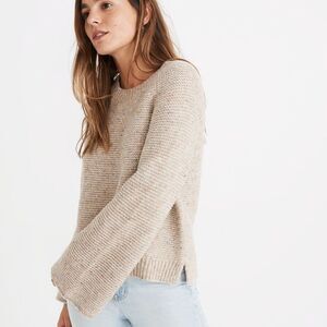 Madewell Flecked Wide Sleeve Alpaca Silk Chunky Knit Sweater Sz XS